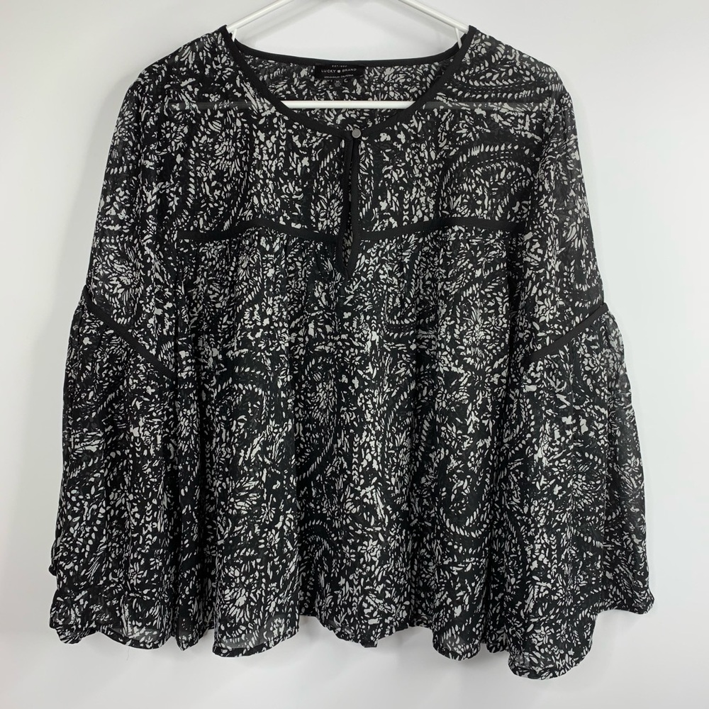 Lucky Brand Blouse Small Bell Long Sleeves NEW